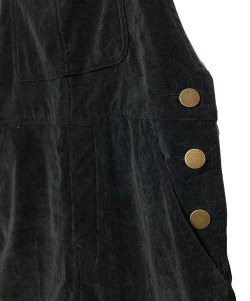 YORI（ヨリ）yori (ヨリ) ベルベットサロペット ブラック サイズ:34の古着・服飾アイテム