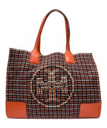 TORY BURCH（トリーバーチ）の古着「ELLA PLAID MINI トートバッグ」｜オレンジ