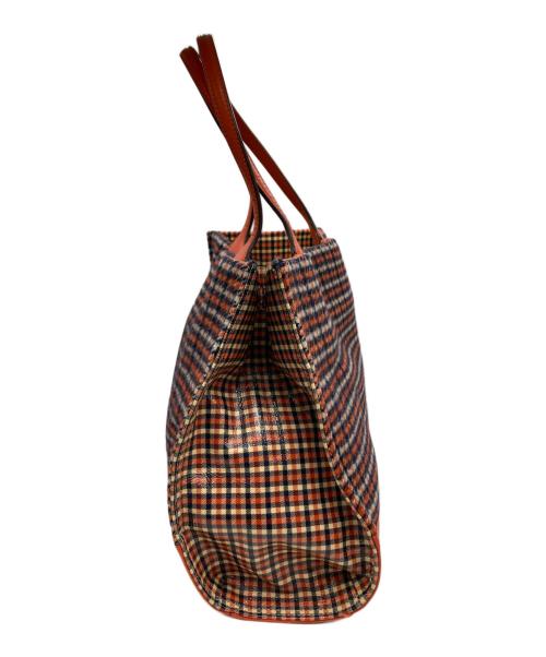 TORY BURCH（トリーバーチ）TORY BURCH (トリーバーチ) ELLA PLAID MINI トートバッグ オレンジの古着・服飾アイテム