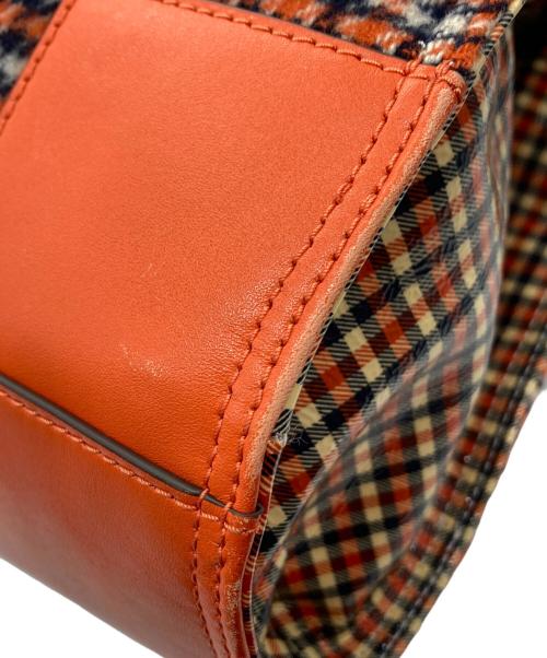 TORY BURCH（トリーバーチ）TORY BURCH (トリーバーチ) ELLA PLAID MINI トートバッグ オレンジの古着・服飾アイテム