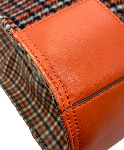 TORY BURCH（トリーバーチ）TORY BURCH (トリーバーチ) ELLA PLAID MINI トートバッグ オレンジの古着・服飾アイテム