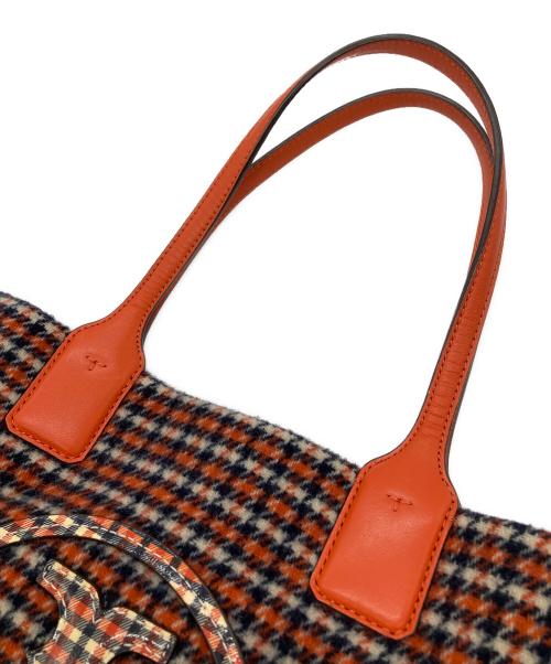 TORY BURCH（トリーバーチ）TORY BURCH (トリーバーチ) ELLA PLAID MINI トートバッグ オレンジの古着・服飾アイテム