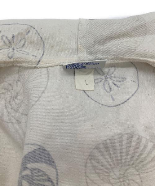 MICHIGAN RAG（ミシガンラグ）MICHIGAN RAG (ミシガンラグ) 総柄フーデッドジャケット ホワイト×ネイビー サイズ:Lの古着・服飾アイテム