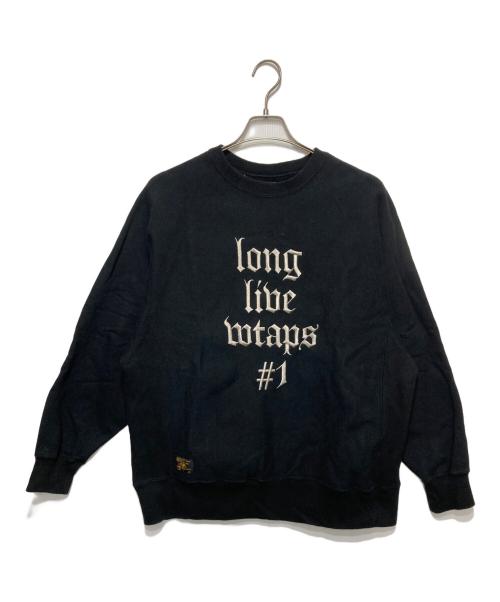 WTAPS（ダブルタップス）WTAPS (ダブルタップス) クルーネックスウェット ブラック サイズ:Lの古着・服飾アイテム