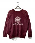 Americanaアメリカーナ）の古着「裏起毛プリントスウェット」｜ブラウン