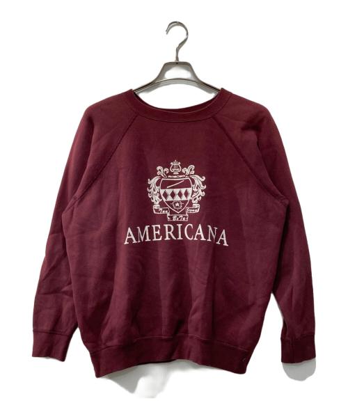 Americana（アメリカーナ）Americana (アメリカーナ) 裏起毛プリントスウェット ブラウン サイズ:ーの古着・服飾アイテム