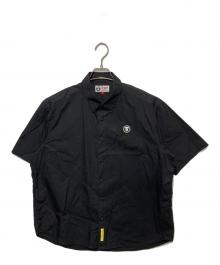 Aape BY A BATHING APE（エーエイプ バイ アベイシングエイプ）の古着「胸ワンポイントバックプリント半袖シャツ」｜ブラック