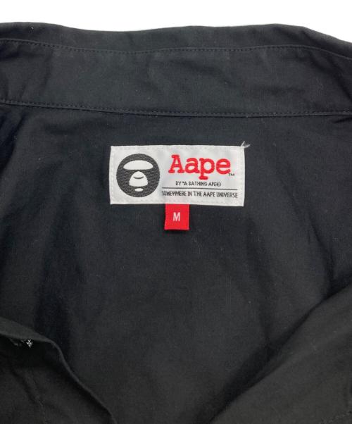Aape BY A BATHING APE（エーエイプ バイ アベイシングエイプ）Aape BY A BATHING APE (エーエイプ バイ アベイシングエイプ) 胸ワンポイントバックプリント半袖シャツ ブラック サイズ:Mの古着・服飾アイテム