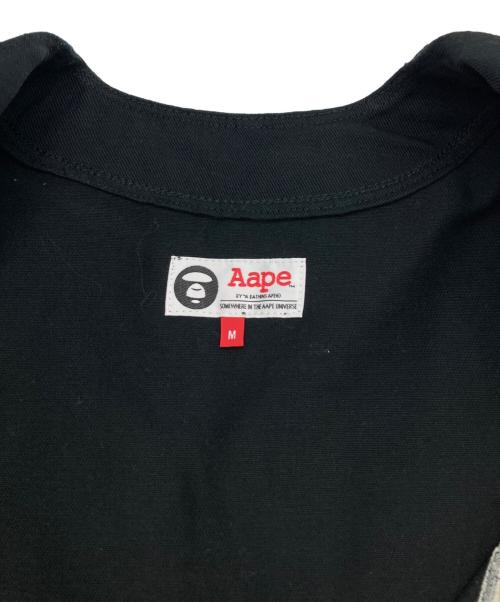 Aape BY A BATHING APE（エーエイプ バイ アベイシングエイプ）Aape BY A BATHING APE (エーエイプ バイ アベイシングエイプ) AAPE BASEBALL SHORT SLEEVE SHIRT/ベースボールシャツ ブラック サイズ:Ｍの古着・服飾アイテム