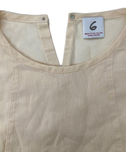 6(ROKU) BEAUTY&YOUTH（ロク ビューティーアンドユース）6(ROKU) BEAUTY&YOUTH (ロク ビューティーアンドユース) COTTON SUKE SHIRT/ｼｬﾂ ベージュ サイズ:表記なしの古着・服飾アイテム