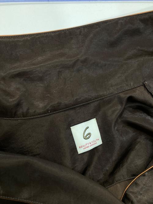6(ROKU) BEAUTY&YOUTH（ロク ビューティーアンドユース）6(ROKU) BEAUTY&YOUTH (ロク ビューティーアンドユース) SATIN PIPING SHIRT/シャツ ブラウン サイズ:表記なしの古着・服飾アイテム