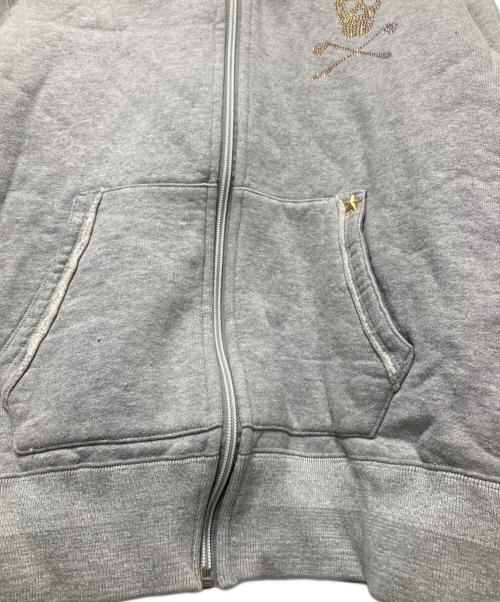 MARK&LONA（マークアンドロナ）MARK&LONA (マークアンドロナ) スカルジップパーカー グレー サイズ:Lの古着・服飾アイテム
