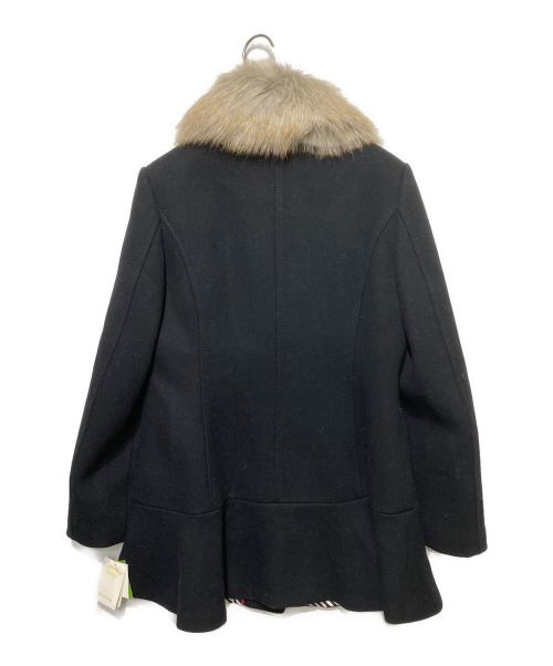 Kate Spade（ケイトスペード）Kate Spade (ケイトスペード) FAUX FUR COLLAR COAT/フォックスファーカラーコート ブラック サイズ:Mの古着・服飾アイテム