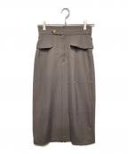 ANAYIアナイ）の古着「ウール調合繊ペプラム スカート」｜グレー