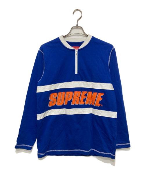 SUPREME（シュプリーム）Supreme (シュプリーム) Bar Logo Half Zip Top ネイビー サイズ:Ｍの古着・服飾アイテム