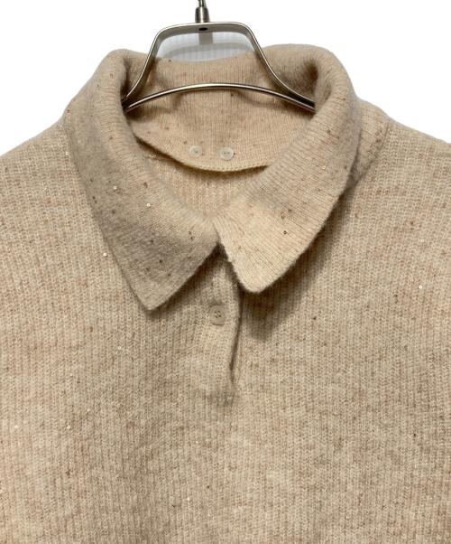 Mila Owen（ミラオーウェン）Mila Owen (ミラオーウェン) 4WAYモヘヤラメペプラムニットプルオーバー ベージュ サイズ:1の古着・服飾アイテム