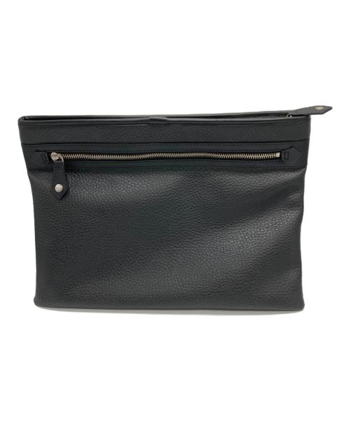 Vivienne Westwood（ヴィヴィアンウエストウッド）Vivienne Westwood (ヴィヴィアンウエストウッド) オーブ型押しクラッチバッグ ブラックの古着・服飾アイテム