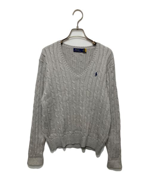 POLO RALPH LAUREN（ポロ・ラルフローレン）POLO RALPH LAUREN (ポロ・ラルフローレン) Vネックニット グレー サイズ:Lの古着・服飾アイテム