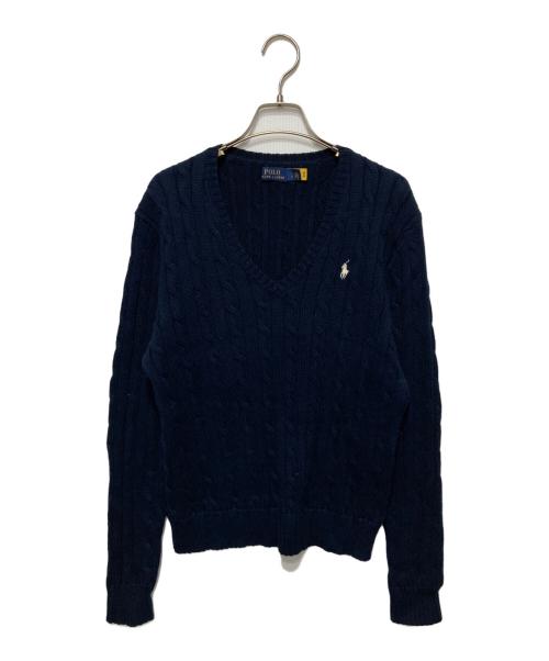 POLO RALPH LAUREN（ポロ・ラルフローレン）POLO RALPH LAUREN (ポロ・ラルフローレン) Vネックニット ネイビー サイズ:Lの古着・服飾アイテム