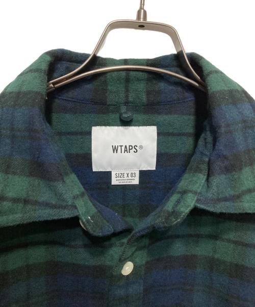 WTAPS（ダブルタップス）WTAPS (ダブルタップス) UNION LS SHIRT/ロングスリーブシャツ ネイビー×グリーン サイズ:03の古着・服飾アイテム