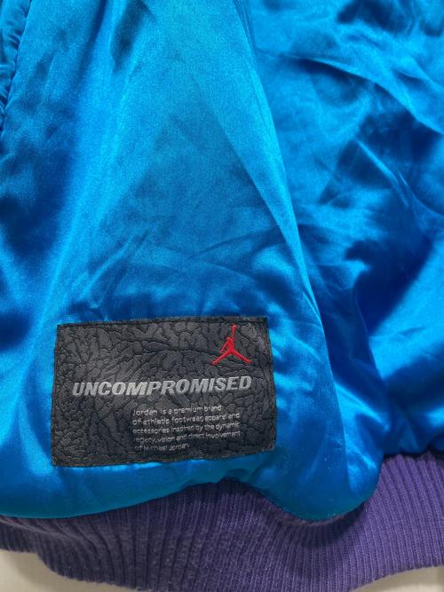 JORDAN（ジョーダン）JORDAN (ジョーダン) アームレザースタジャン/PURPLE JARSITY JACKET パープル サイズ:Ｍの古着・服飾アイテム