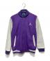 JORDAN（ジョーダン）の古着「アームレザースタジャン/PURPLE JARSITY JACKET」｜パープル