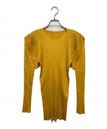 PLEATS PLEASE（プリーツプリーズ）の古着「プリーツカットソー」｜イエロー