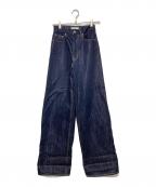 moussyマウジー）の古着「GLITTER DENIM WIDE STRAIGHT/デニムパンツ」｜インディゴ