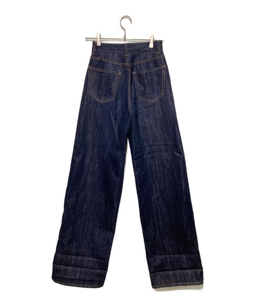 moussy（マウジー）moussy (マウジー) GLITTER DENIM WIDE STRAIGHT/デニムパンツ インディゴの古着・服飾アイテム