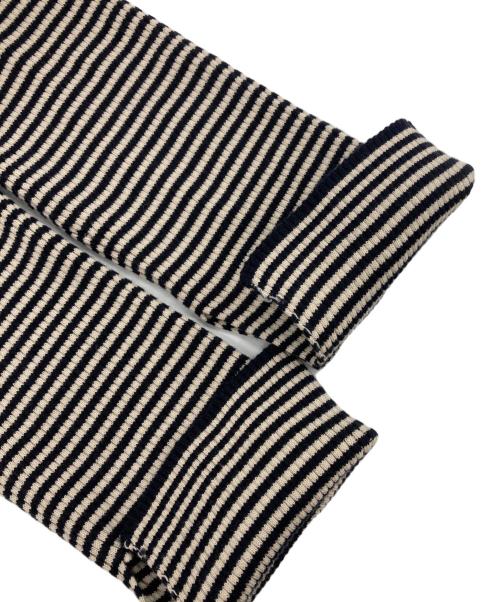 MACPHEE（マカフィー）MACPHEE (マカフィー) コットンリブ Vネックショートカーディガン ネイビー×ホワイト サイズ:Sの古着・服飾アイテム