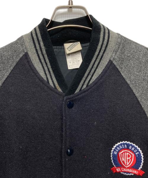 WARNER BROS（ワーナーブラザース）warner bros (ワーナーブラザース) ウールスタジャン グレー×ネイビー サイズ:Mの古着・服飾アイテム