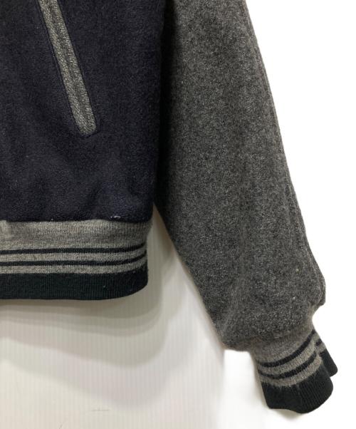 WARNER BROS（ワーナーブラザース）warner bros (ワーナーブラザース) ウールスタジャン グレー×ネイビー サイズ:Mの古着・服飾アイテム