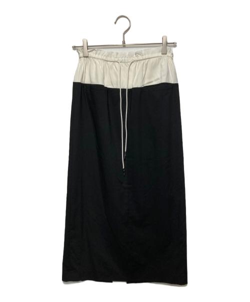 ASTRAET（アストラット）ASTRAET (アストラット) ドローストリングコンビスカート ブラック×ホワイトの古着・服飾アイテム