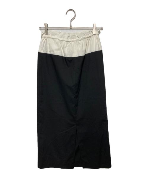 ASTRAET（アストラット）ASTRAET (アストラット) ドローストリングコンビスカート ブラック×ホワイトの古着・服飾アイテム