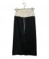 ASTRAET（アストラット）の古着「ドローストリングコンビスカート」｜ブラック×ホワイト
