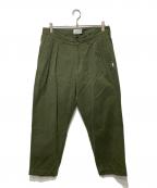 WTAPSダブルタップス）の古着「TUCK TROUSERS COTTON FLANNEL」｜カーキ