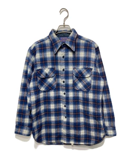 PENDLETON（ペンドルトン）PENDLETON (ペンドルトン) 70s チェックネルシャツ ブルー サイズ:Lの古着・服飾アイテム