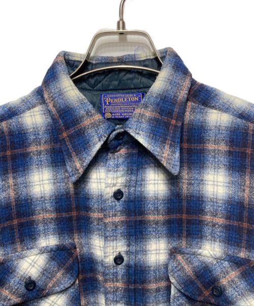 PENDLETON（ペンドルトン）PENDLETON (ペンドルトン) 70s チェックネルシャツ ブルー サイズ:Lの古着・服飾アイテム