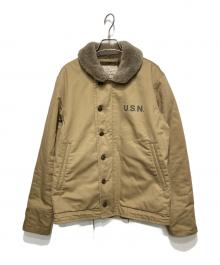 AVIREX（アヴィレックス）の古着「N-1デッキジャケット」｜ベージュ