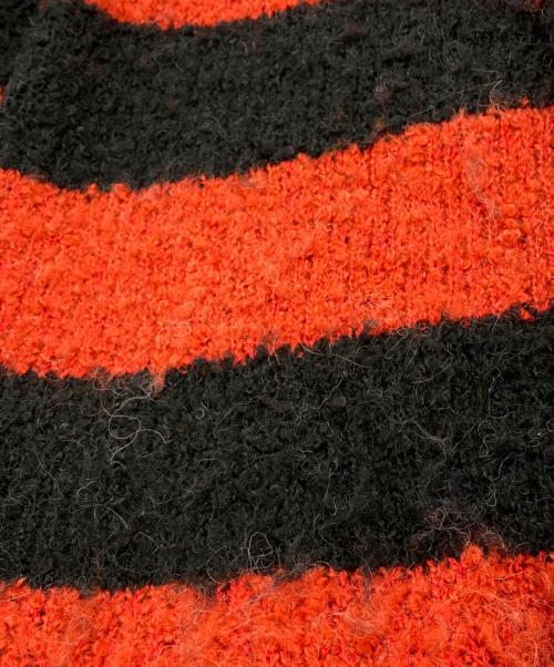 NUMBER (N)INE（ナンバーナイン）NUMBER (N)INE (ナンバーナイン) ウールアルパカ混ボーダーニット ブラック×レッド サイズ:4の古着・服飾アイテム