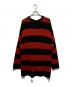 NUMBER (N)INE (ナンバーナイン) ウールアルパカ混ボーダーニット ブラック×レッド サイズ:4：10000円