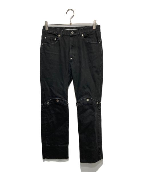 JOHN LAWRENCE SULLIVAN（ジョン ローレンス サリバン）JOHN LAWRENCE SULLIVAN (ジョン ローレンス サリバン) KNEE BUTTON JEANS /デニムパンツ ブラック サイズ:46の古着・服飾アイテム