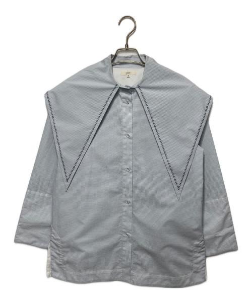 YORI（ヨリ）YORI (ヨリ) セーラーリボンチェックシャツ ブルー サイズ:36の古着・服飾アイテム