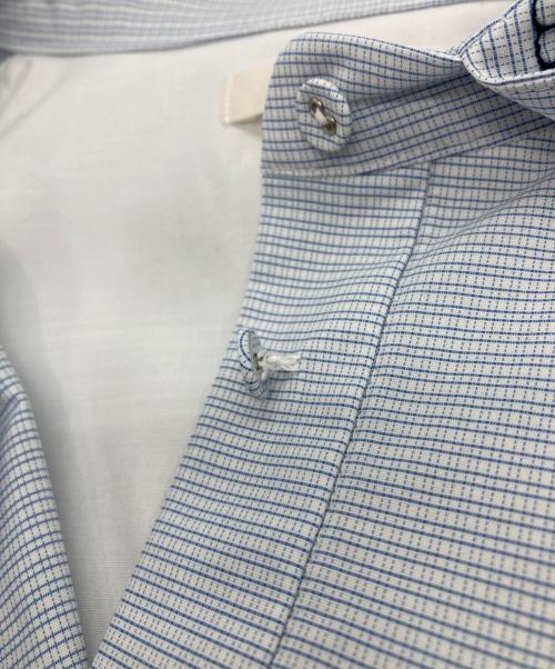 YORI（ヨリ）YORI (ヨリ) セーラーリボンチェックシャツ ブルー サイズ:36の古着・服飾アイテム