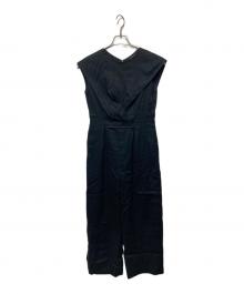 TOMORROW LAND collection（トゥモローランドコレクション）の古着「シルキーストレッチ アシンメトリーオールインワン」｜ネイビー