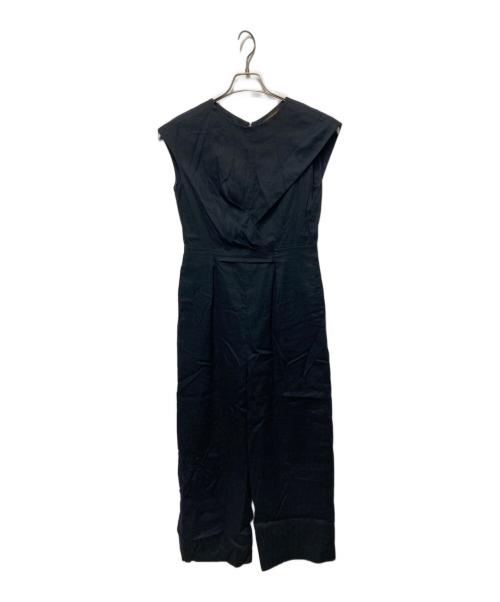 TOMORROW LAND collection（トゥモローランドコレクション）TOMORROW LAND collection (トゥモローランドコレクション) シルキーストレッチ アシンメトリーオールインワン ネイビー サイズ:36の古着・服飾アイテム