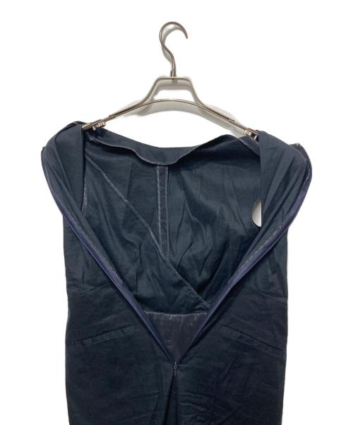 TOMORROW LAND collection（トゥモローランドコレクション）TOMORROW LAND collection (トゥモローランドコレクション) シルキーストレッチ アシンメトリーオールインワン ネイビー サイズ:36の古着・服飾アイテム