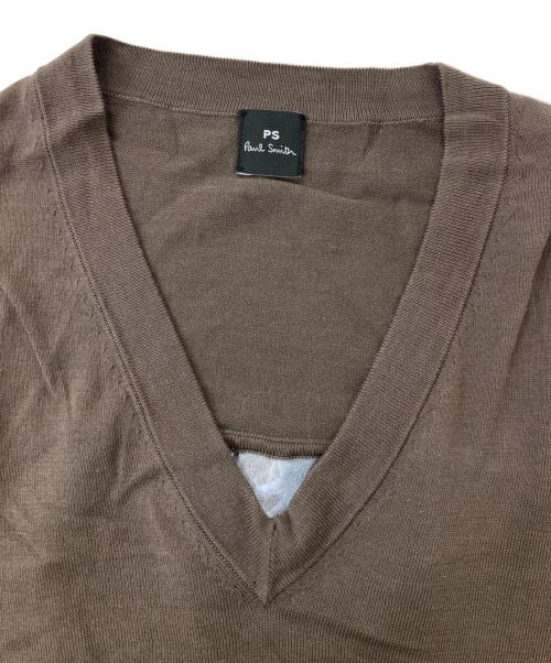 PS Paul Smith（ＰＳポールスミス）PS Paul Smith (ＰＳポールスミス) 切替ニットワンピース ブラウン サイズ:Mの古着・服飾アイテム