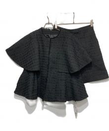 RUIRUE BOUTIQUE（ルイルエブティック）の古着「ツイードケープジャケット＆パンツセットアップスーツ」｜ブラック