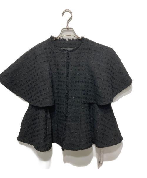 RUIRUE BOUTIQUE（ルイルエブティック）RUIRUE BOUTIQUE (ルイルエブティック) ツイードケープジャケット＆パンツセットアップスーツ ブラック サイズ:Ｌの古着・服飾アイテム